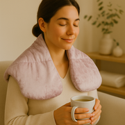 Winter warm aromatherapy scarf with pocket displayed on a plain background